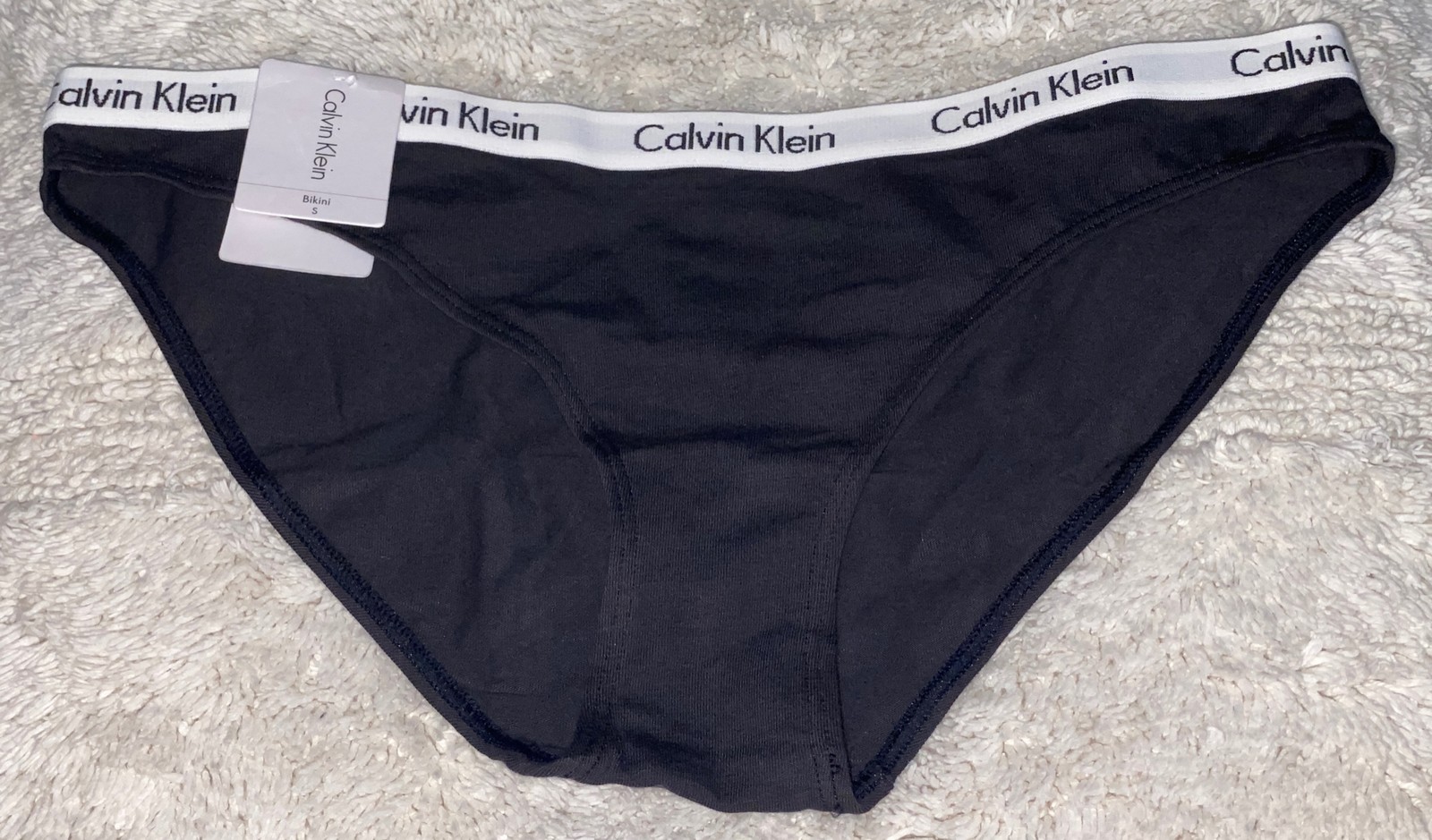 CALVIN KLEIN Carousel Cotton Black White Grey Bikini Panty Womens Sz S 5 D1618