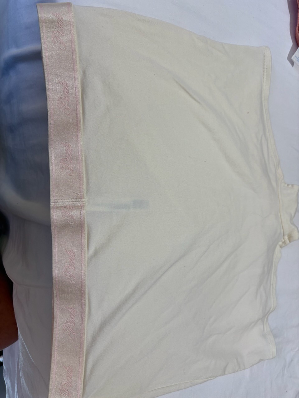 New Victoria’s Secret PINK WHITE High Waist BoysSHT Boxer Panty (XL) UNIQUE NWOT