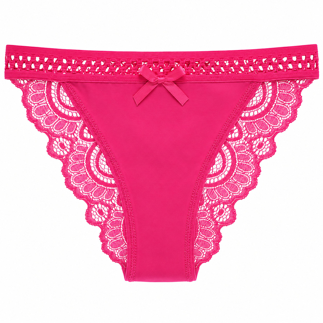 6 Pack M L Women Floral Lace Bikini Panties Cotton Blend Breathable Underwear