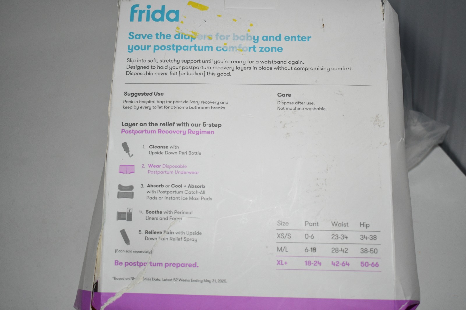 Frida Mom 8pc Postpartum Disposable Boyshort Underwear, XL, NWT