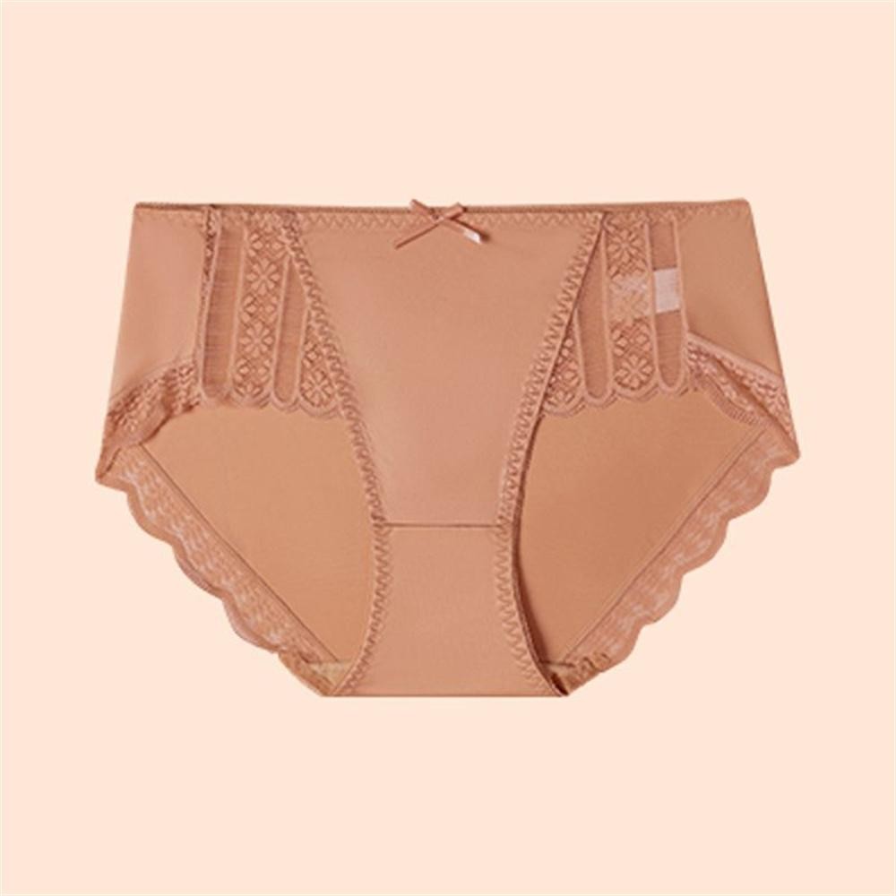4pcs Women Luxury Ice Silk Smooth Glossy Satin Underwear Sexy Lace Thongs