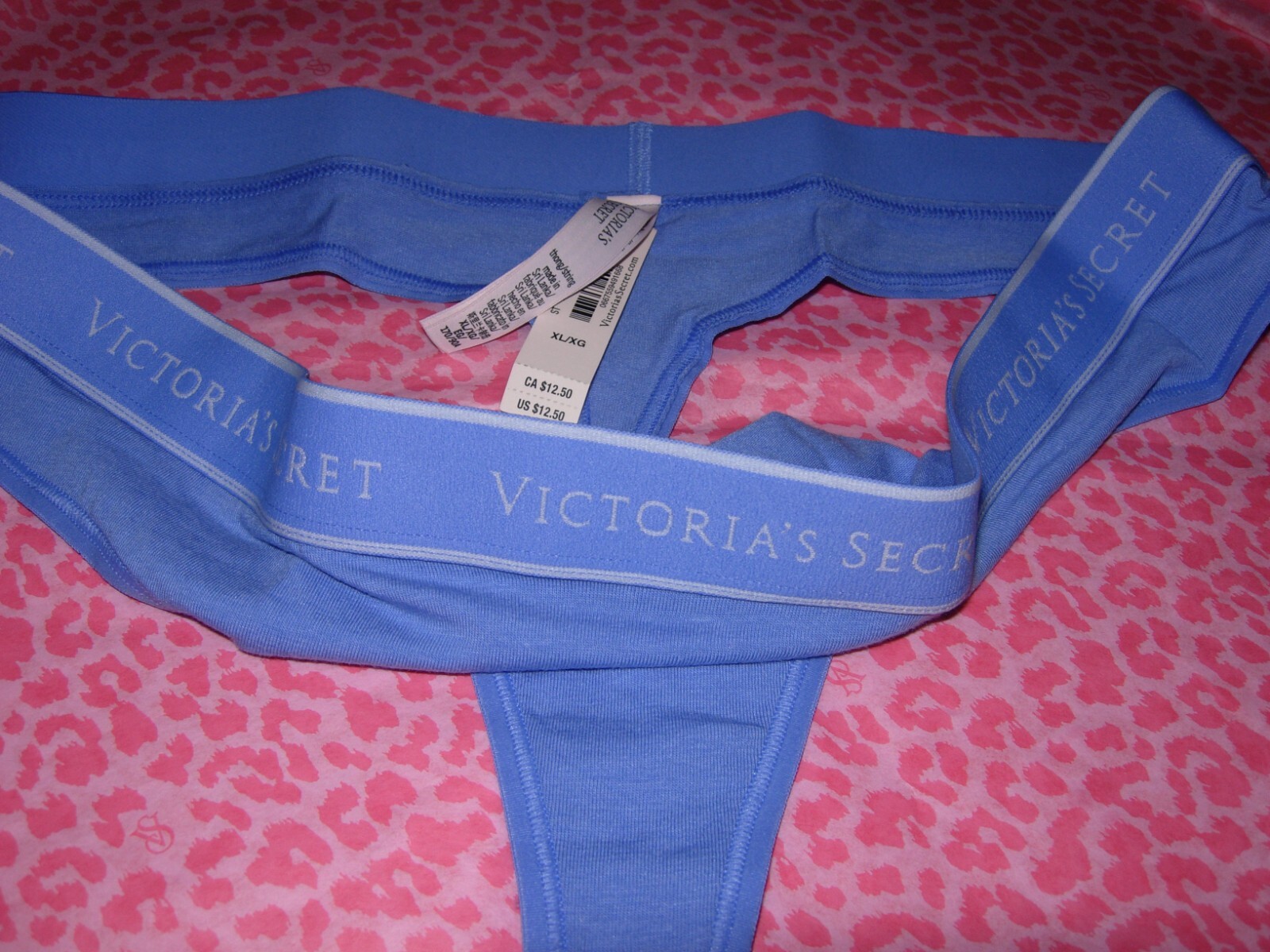 Victoria’s Secret Sexy Logo Band Lingerie Thong Blue Pantie XS S M L XL XXL NWT