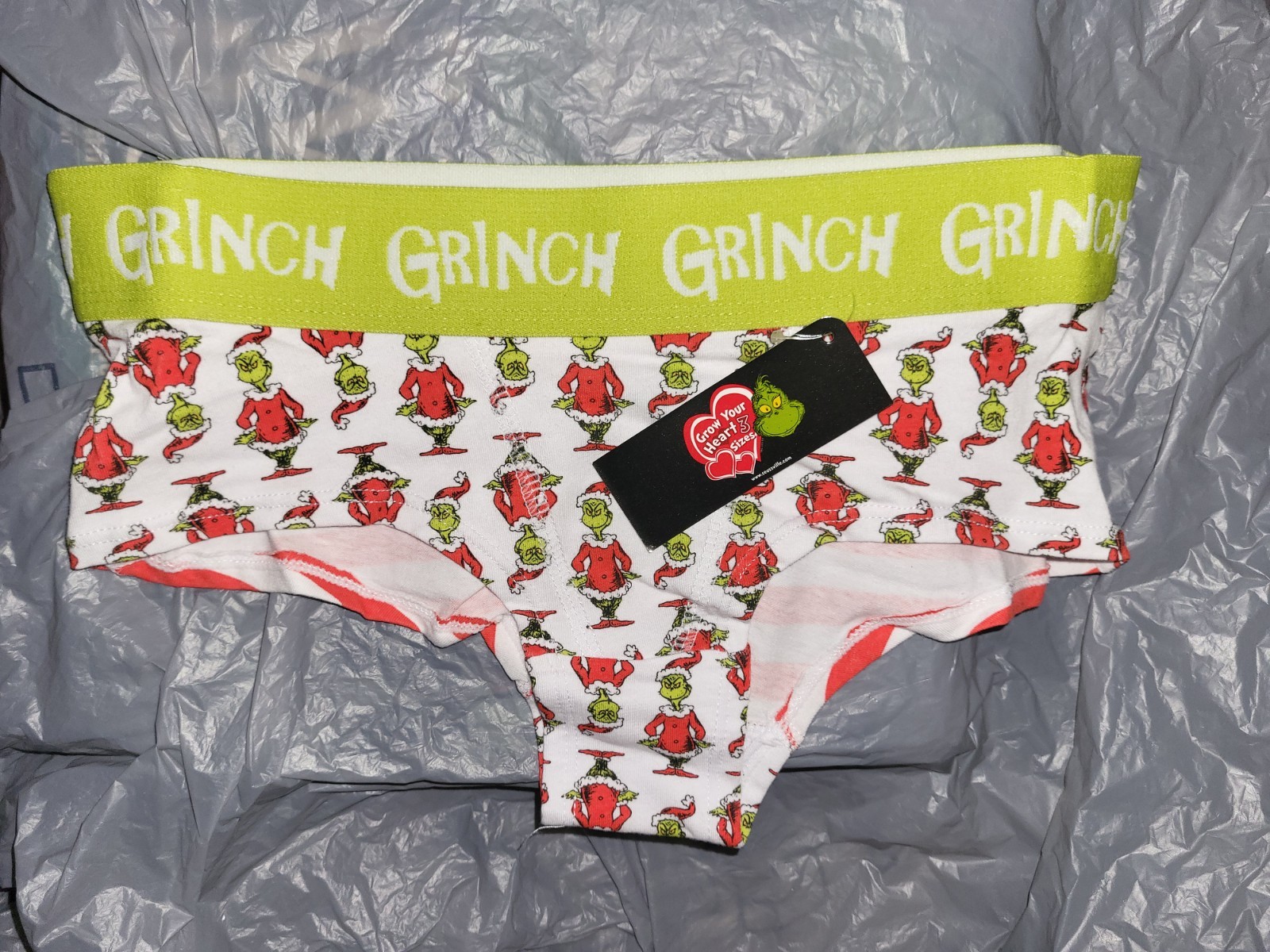 Grinch Christmas Themed Ladies Women’s Hipster Panties Underwear Size XS