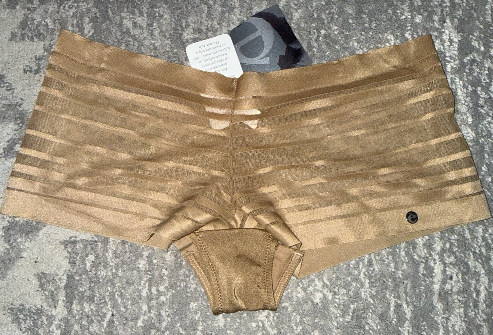 Sielei Semi Sheer Stripe Ladies Briefs Nude Beige Size 34 UK 8-10 NWT