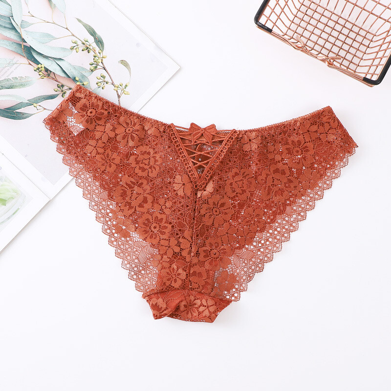 5 Pack Lot Sexy Womens See Through Lace Panties Lingeries French Underwear Brief