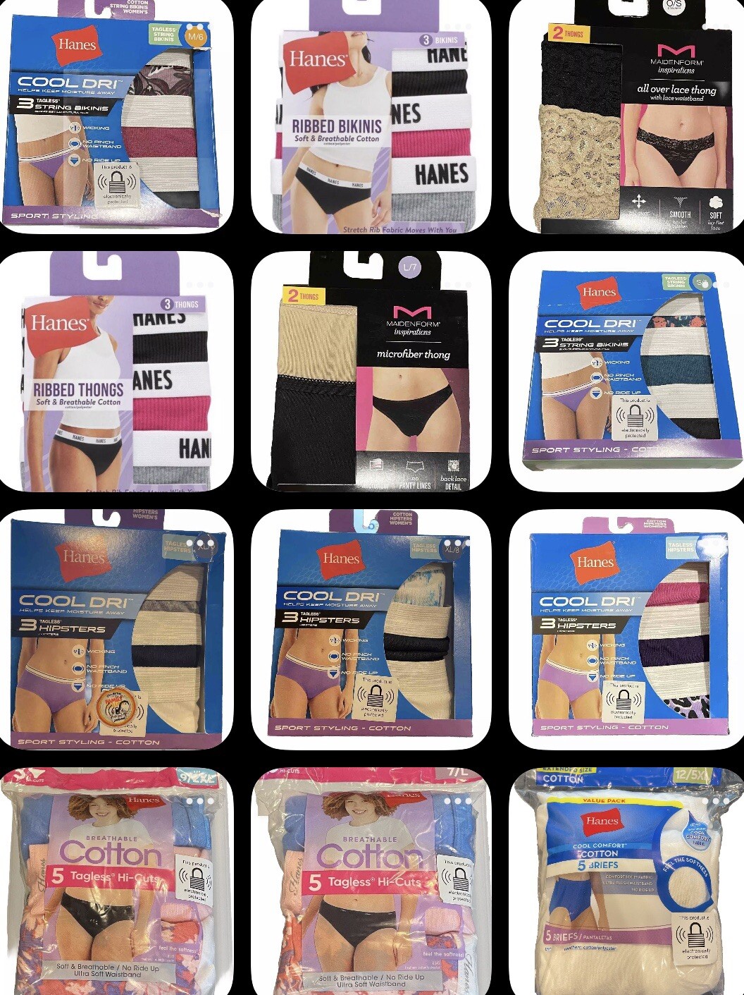 Hanes or Maidenform Women’s Brief Panty Multipacks Size S- 5XL