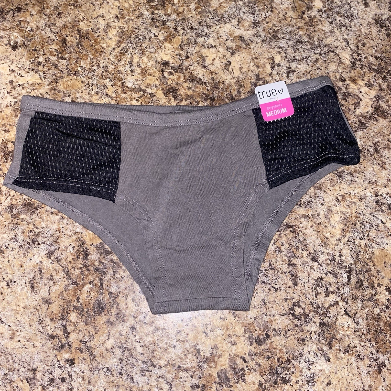 True By Rue21 Rare Womens Panty Underwear Boyshort Medium Mesh Side Panels MD M