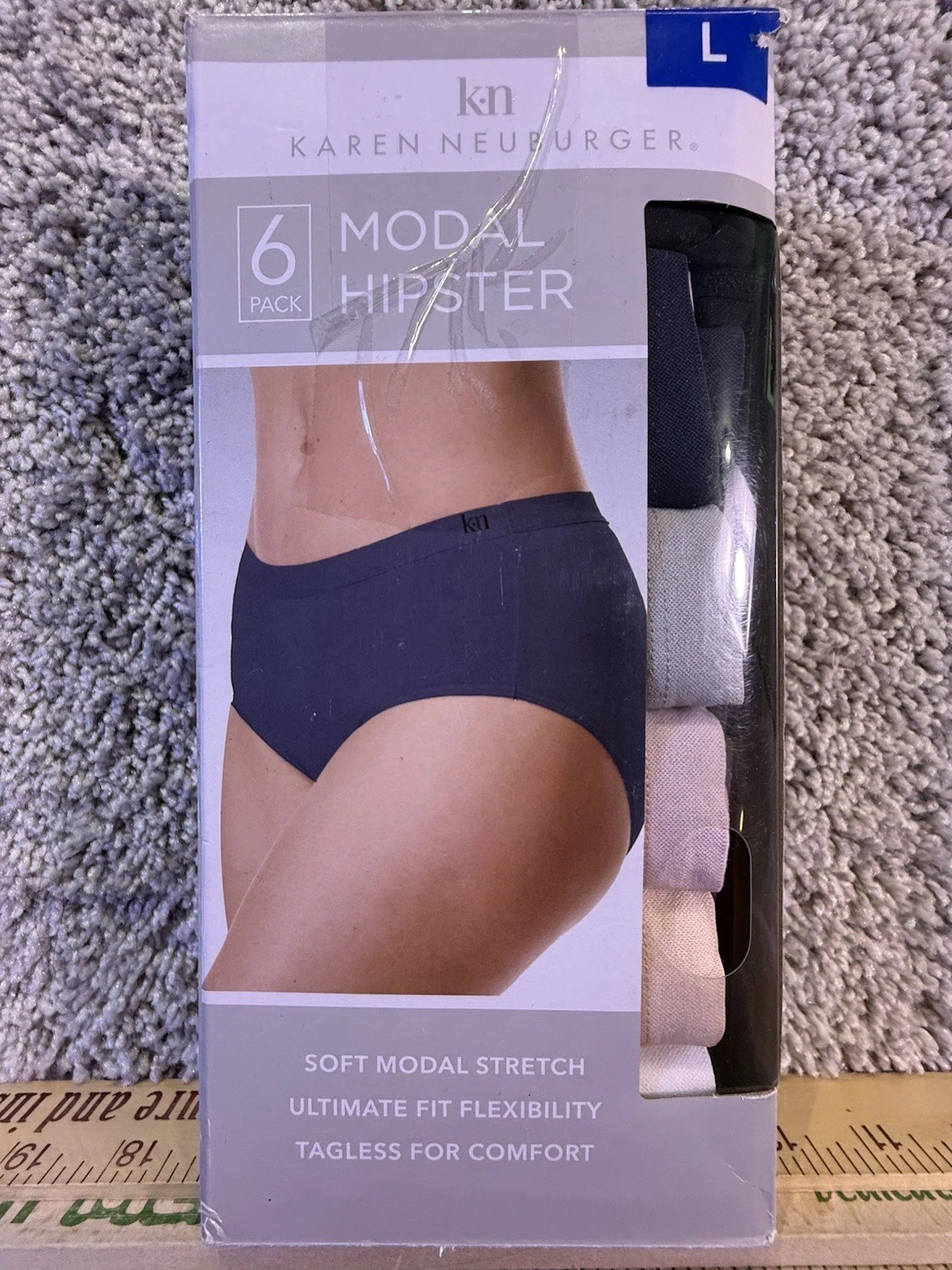 Karen Neuburger Women’s Underwear Panties 6-Pack Soft Modal Hipster ~ LARGE