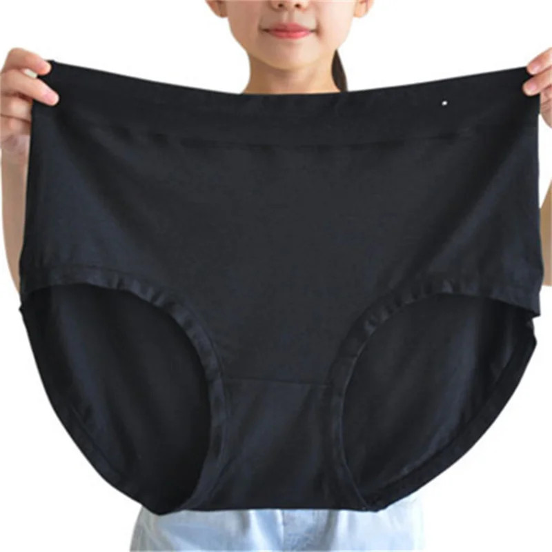 Plus Size Panties Women Milk Silk High Waist Breathable Soft Briefs 150kg