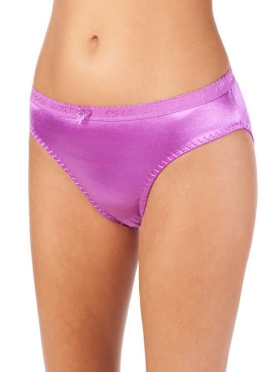6 PRETTY SATIN BIKINIS Style PANTIES Womens Under #38306M Coco Multi-Color M