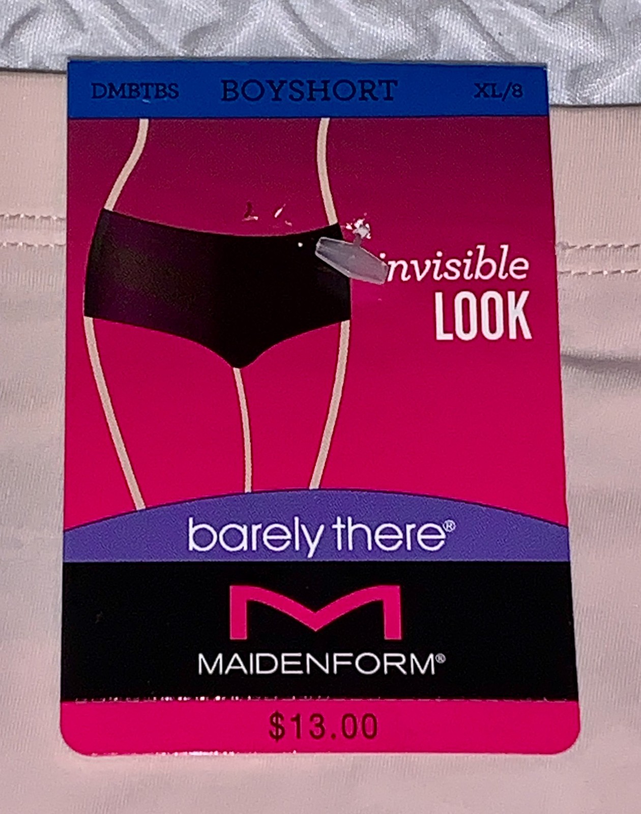 MAIDENFORM Barely There Sandshell Nude Invisible Boyshort Panty Womens Sz XL 8