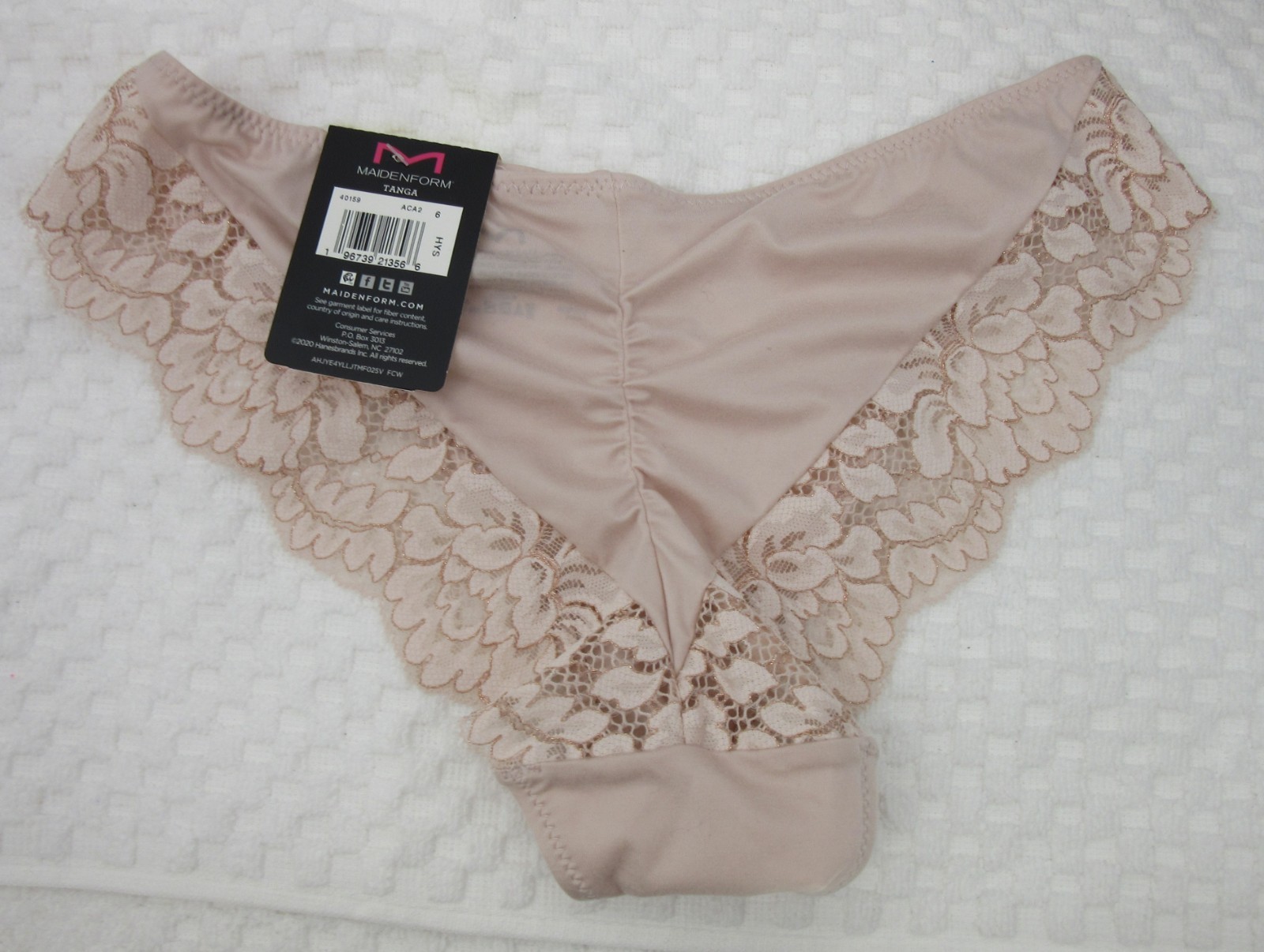 NWT set of 3 MAIDENFORM comfort devotion LACE TANGA BEIGE ROSE BLUE stars M/6