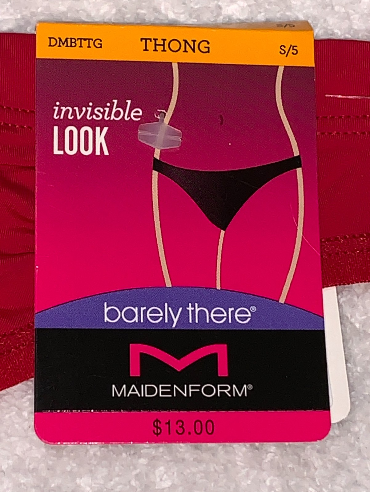 MAIDENFORM Barely There Invisible Look Camera Red Thong Panty Womens Sz M 6