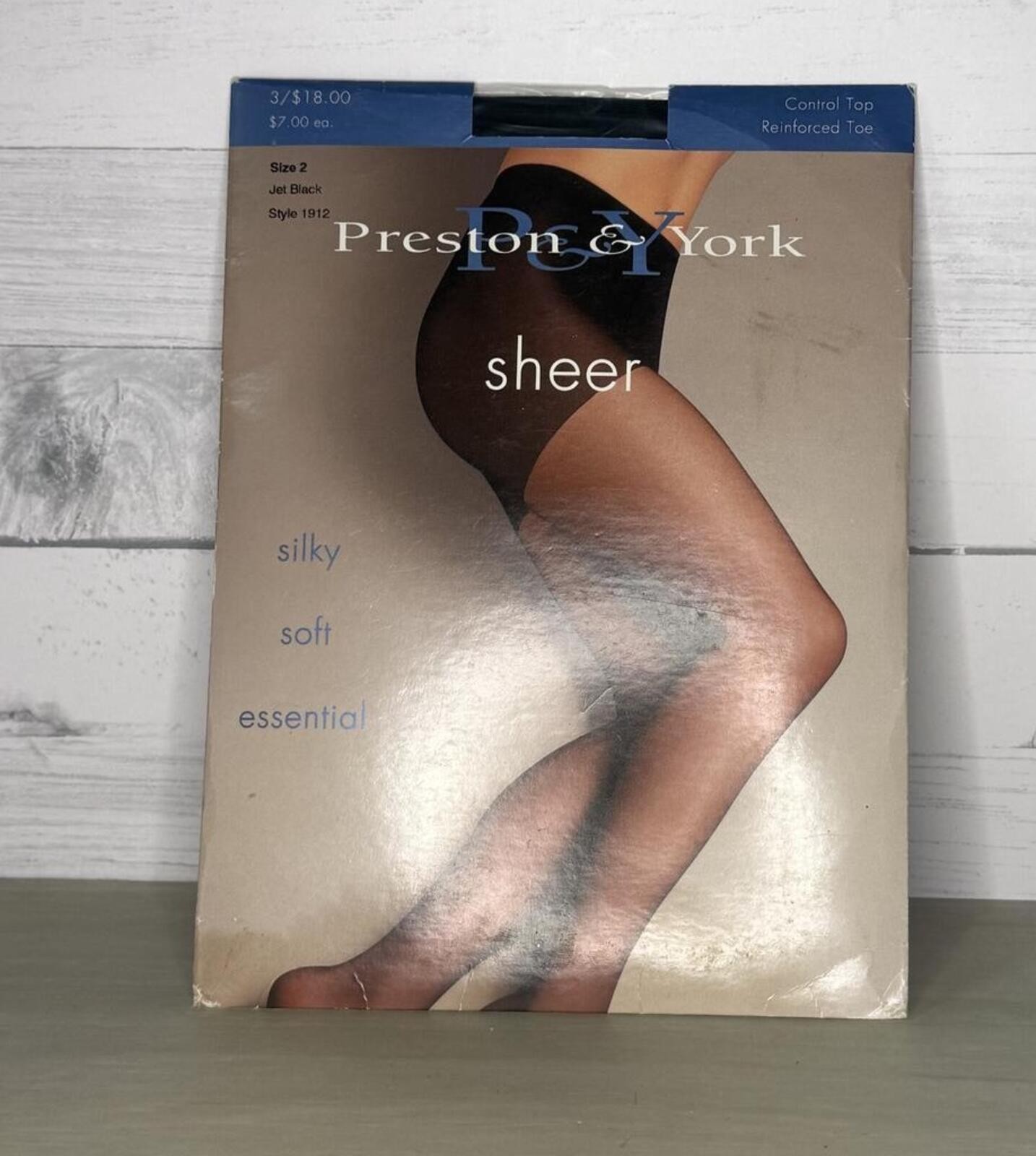 Preston & York Sheer Silky Soft Essential Control Top Pantyhose Size 2