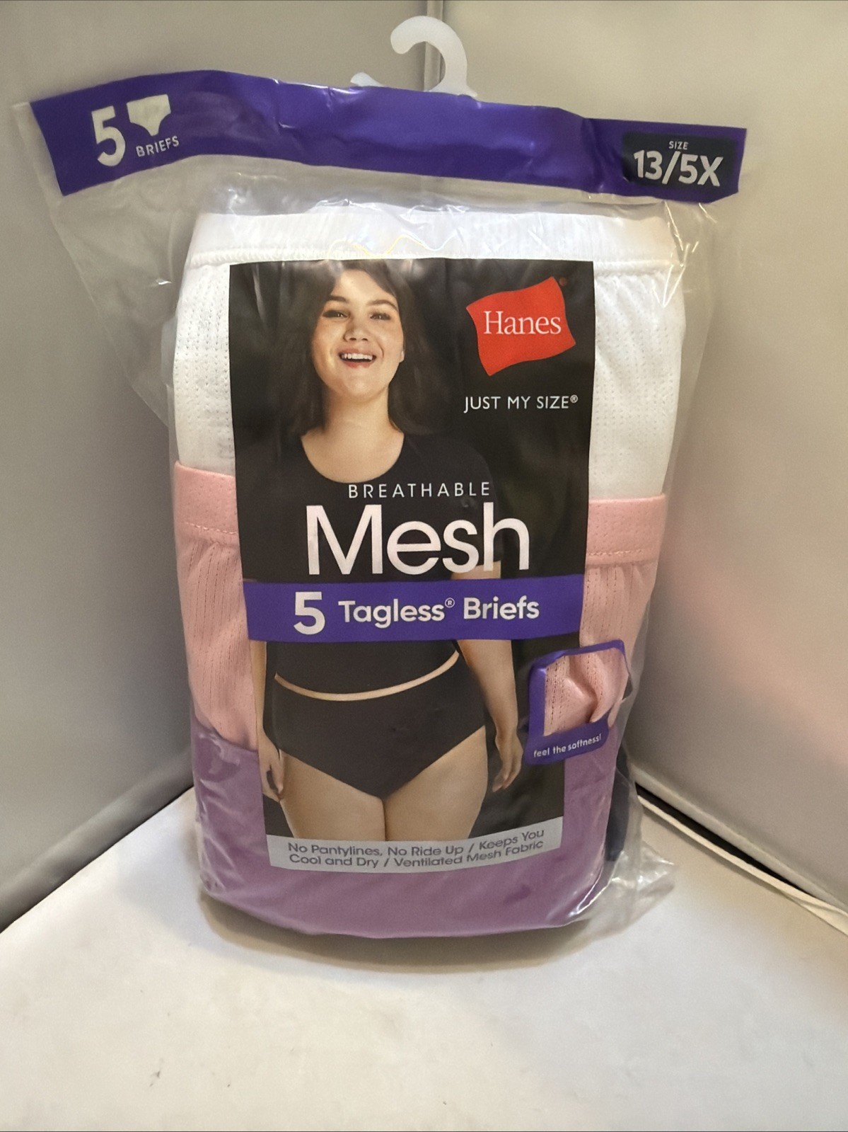 Just My Size Women Briefs Underwear Plus Size 13/5X Breathable Mesh