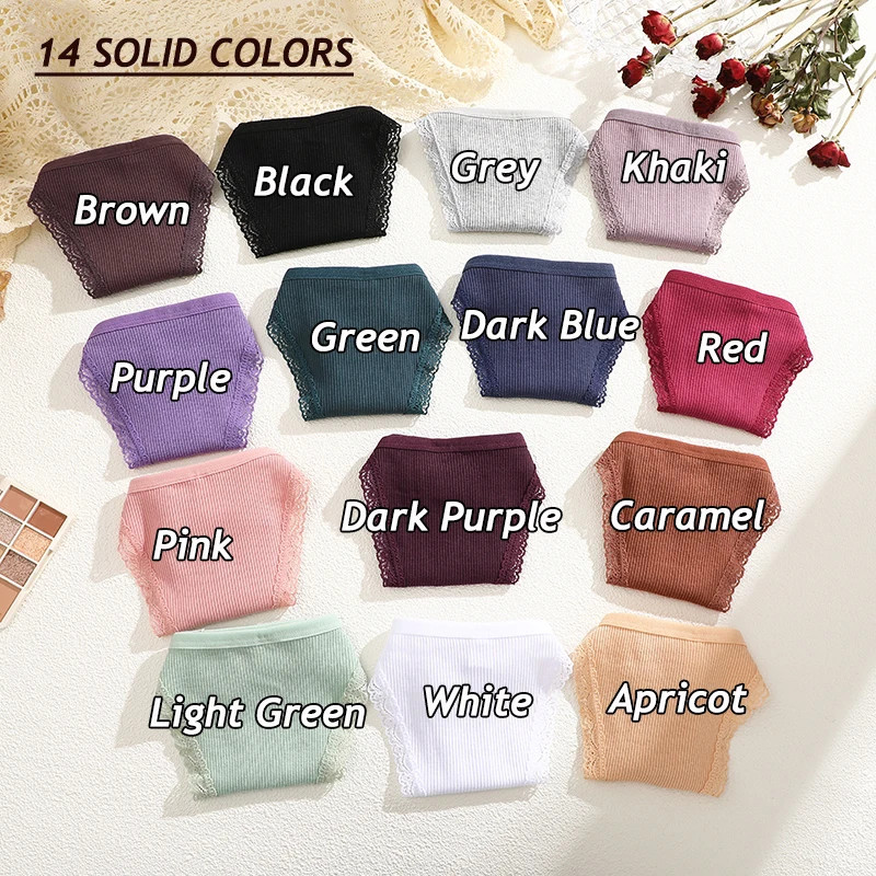Low Waist Cotton Lace G String Panties Women’s Adjustable Strap Thong 8 Pcs