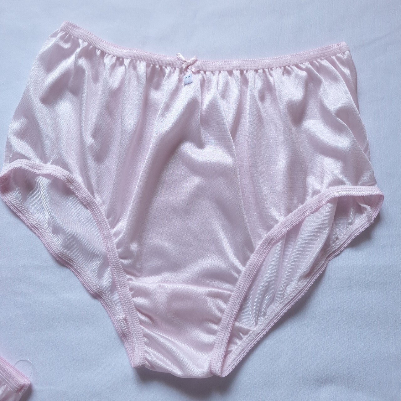7pcs Pink Nylon Granny Panties Underwear Silky Soft Briefs High Waist 30″-36″ L