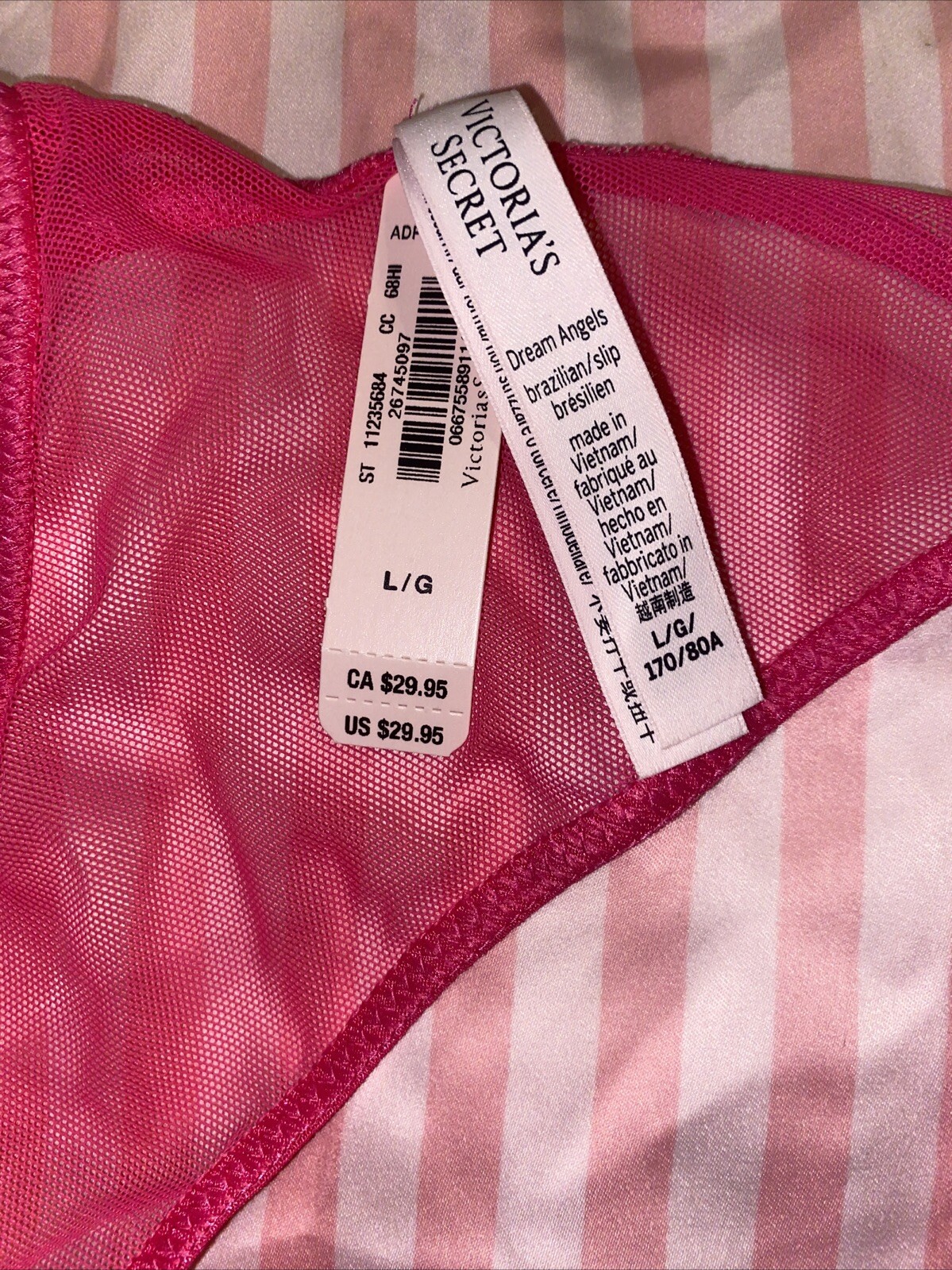 Victoria’s Secret DREAM ANGELS Open Back Brazilian Panty Pink Hearts (L) NWT🩷🩷