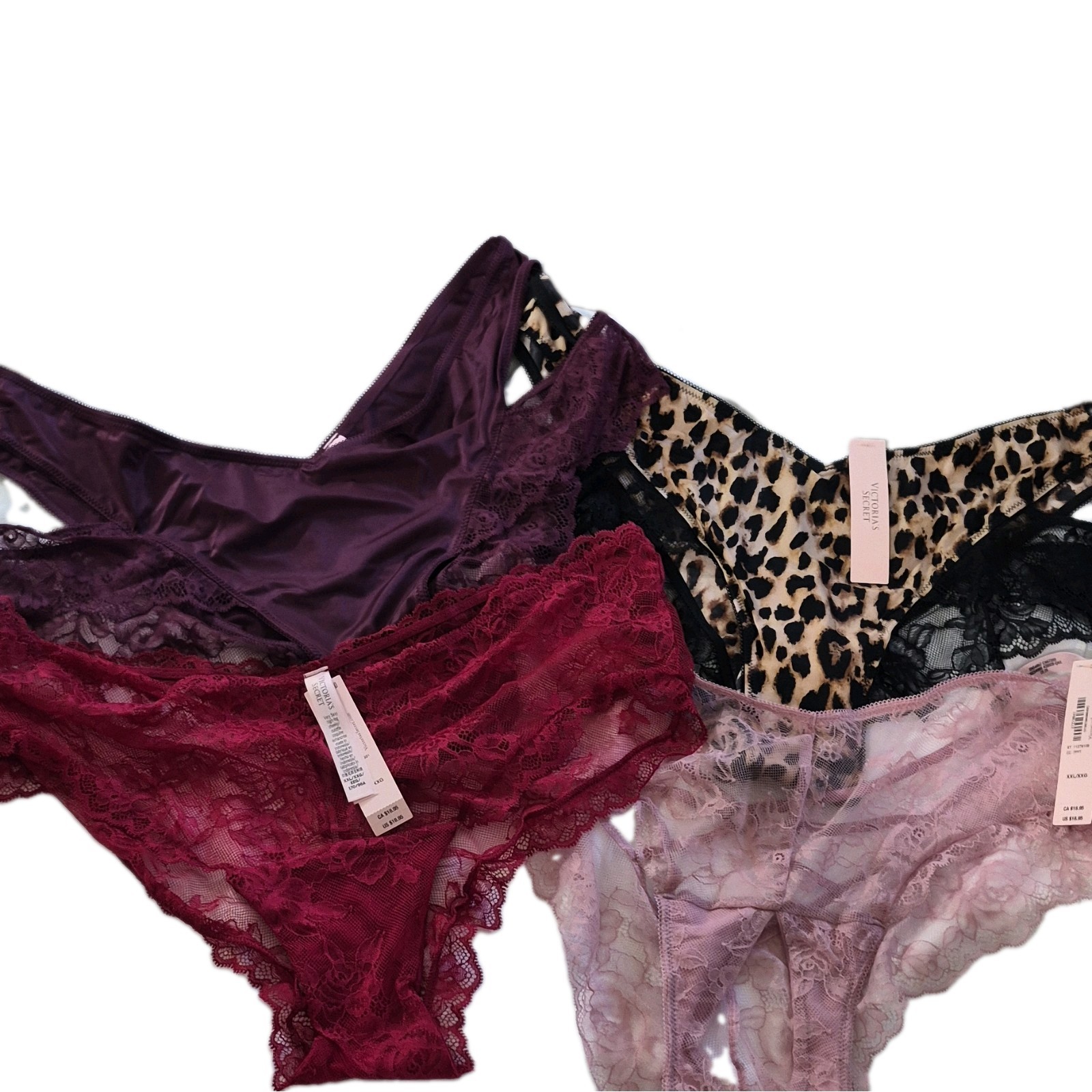 Victoria’s Secret Very Sexy Lace Stretch Cheeky Panties 4 Pack Multicolor XXL