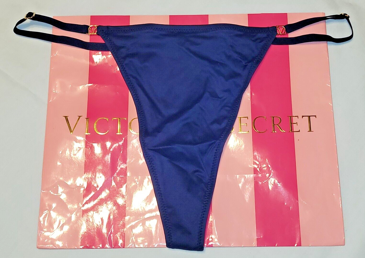 VS Love Cloud Adjustable String Thong Sz L – Ensign Blue (19QBZ)