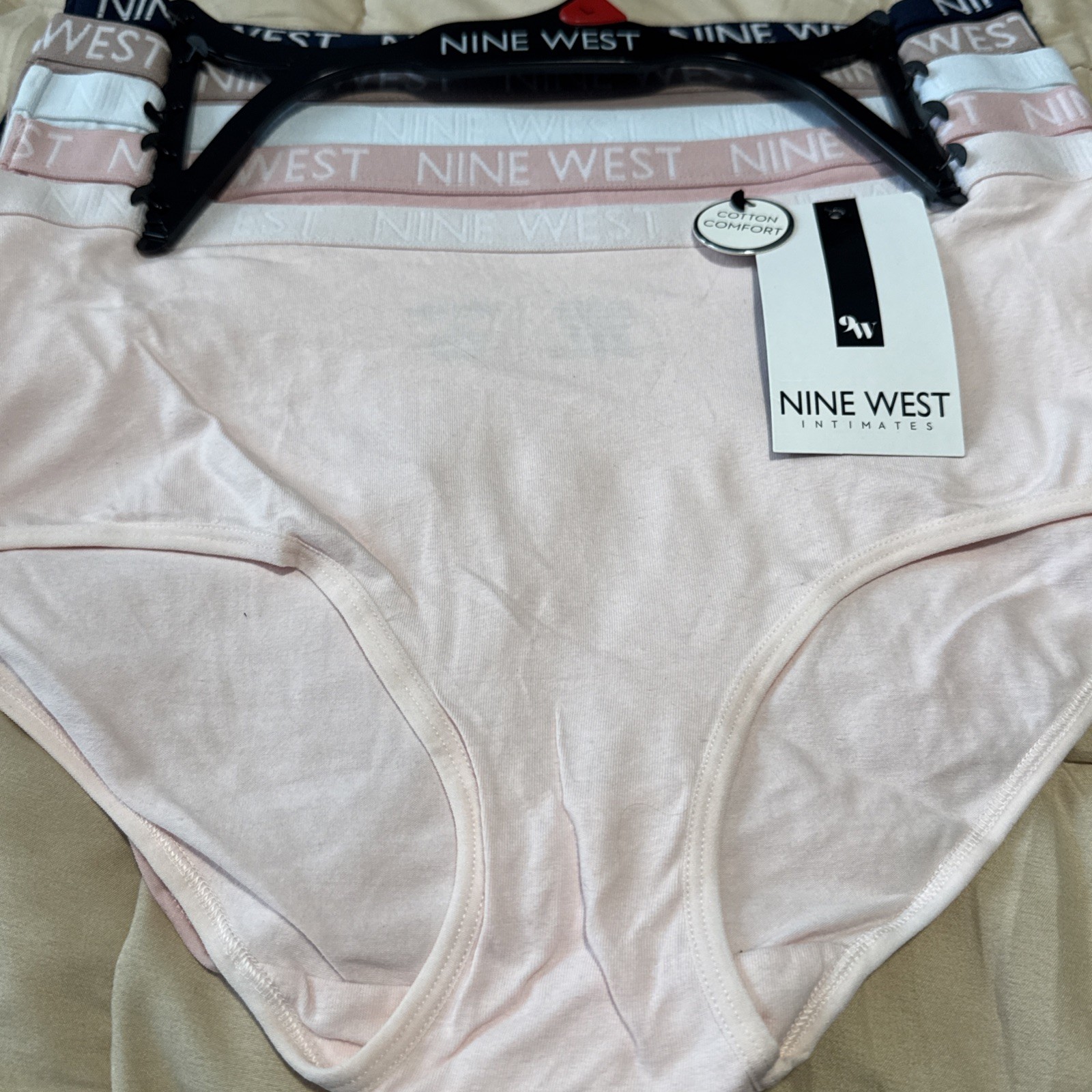 NINE WEST INTIMATES 5 PAIR SUPER SOFT BRIEF PANTIES UNDERWEAR LARGE COTTON