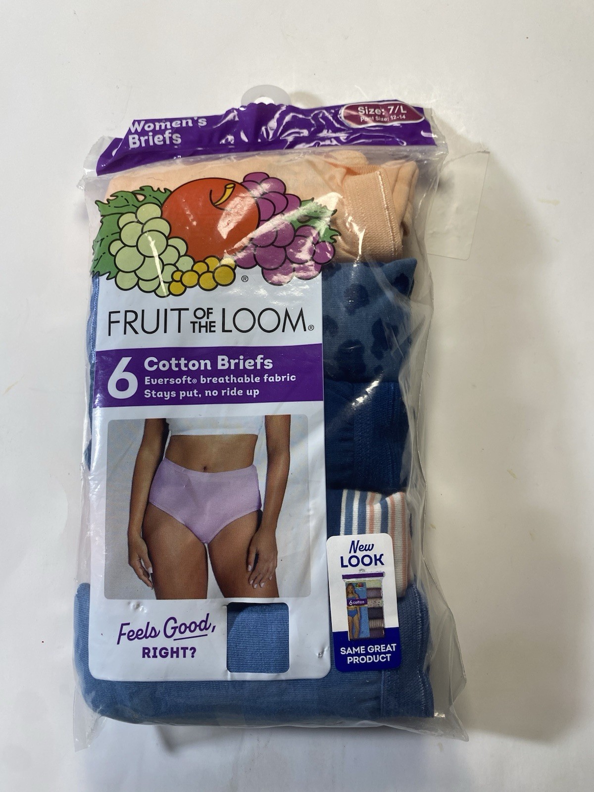 Fruit Of The Loom 6 Pair Size 7 Breathable Cotton Panties Briefs Assorted Color
