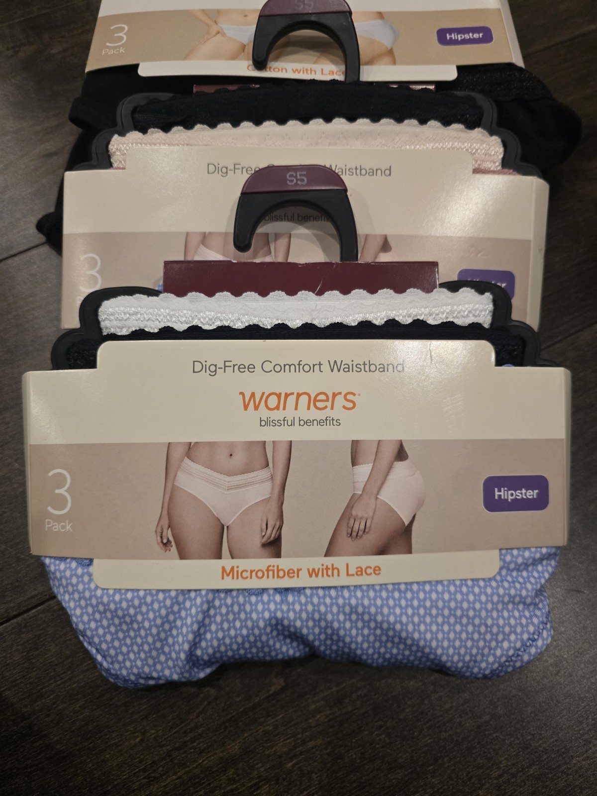 Warner’s Hipster Panties 9 Pc Lot S Cotton Lace Microfiber 3 Packs