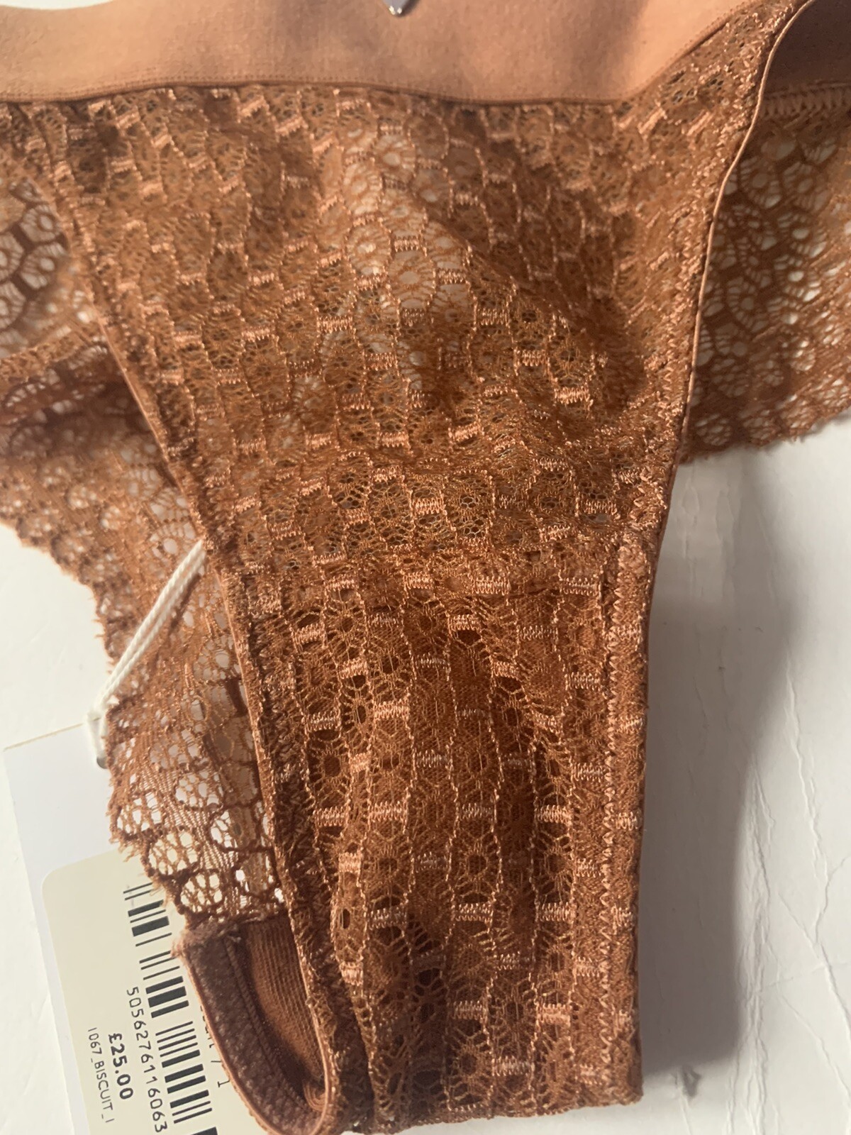 Beija London Waves Tanga Biscuit Brown Size 1 Approx 10 BNWT Freepost