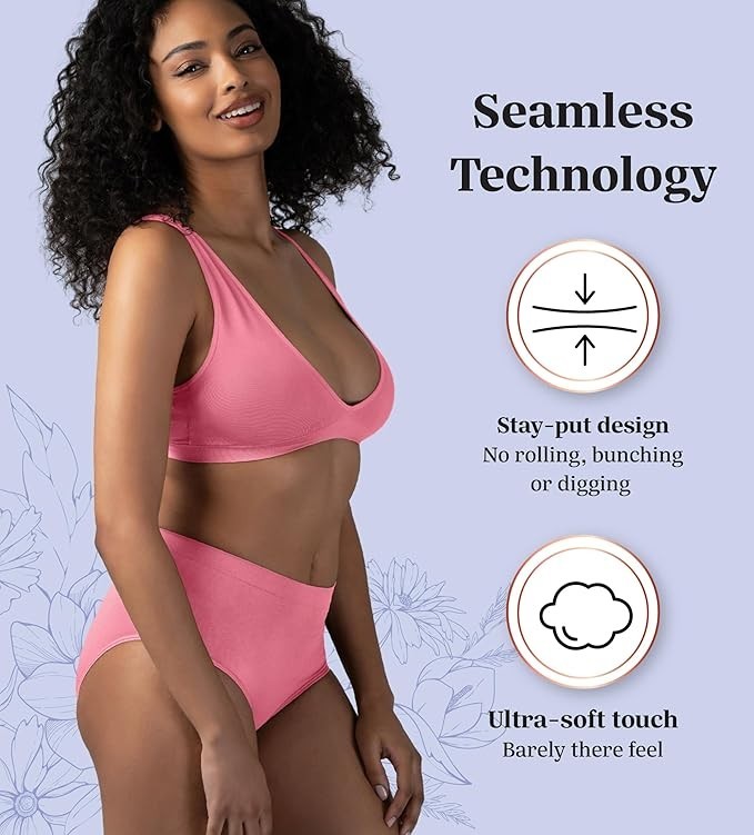 Attributes Women’s 5 pack Super Soft Seamless 4-Way Stretch Full Briefs Small