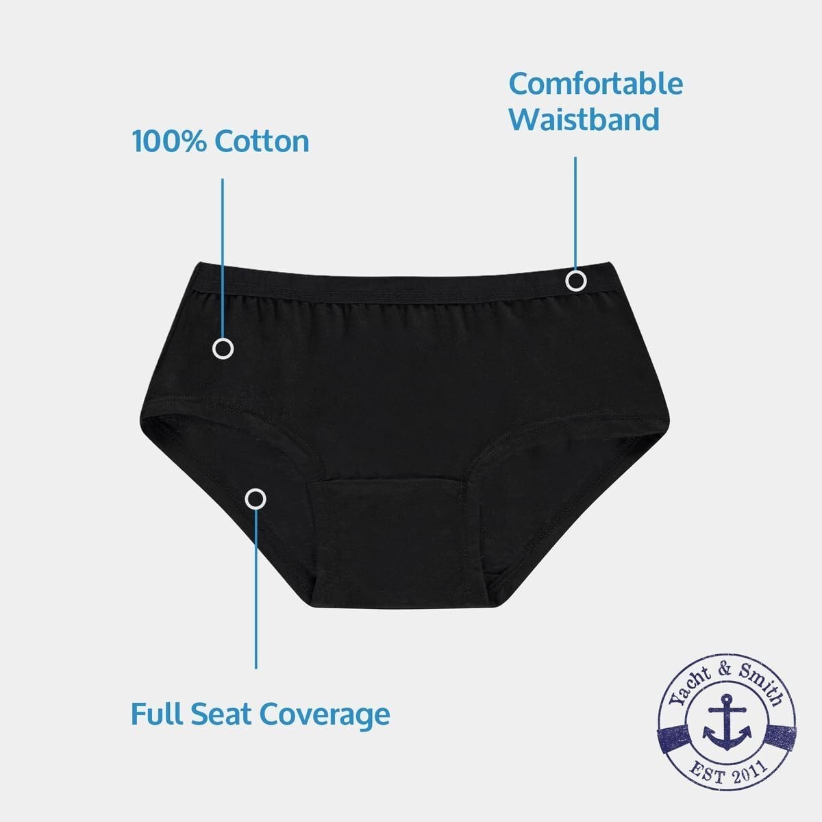 Yacht & Smith 81 items Womens 95% Cotton Soft Underwear Panties Briefs in Bulk