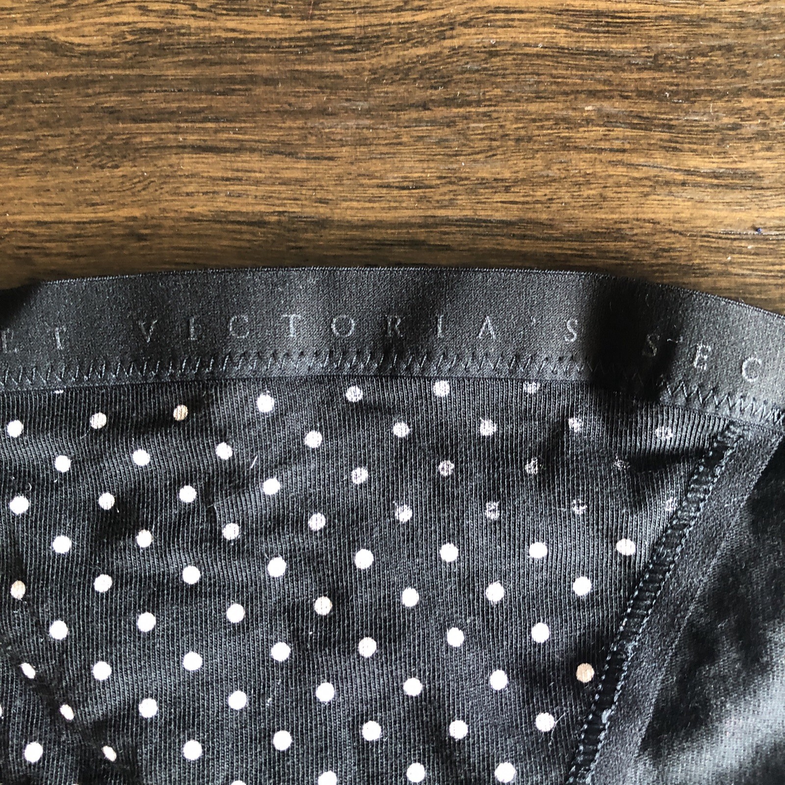 Victoria’s Secret Small Black Polka Dots String Bikini Panties