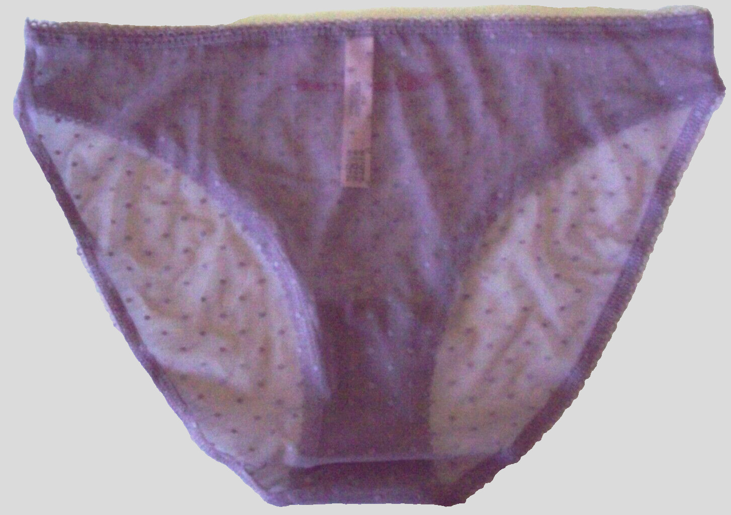 S Lilac Purple Polka Dot Mesh LOGO Stretch Victoria’s Secret BIKINI Panty