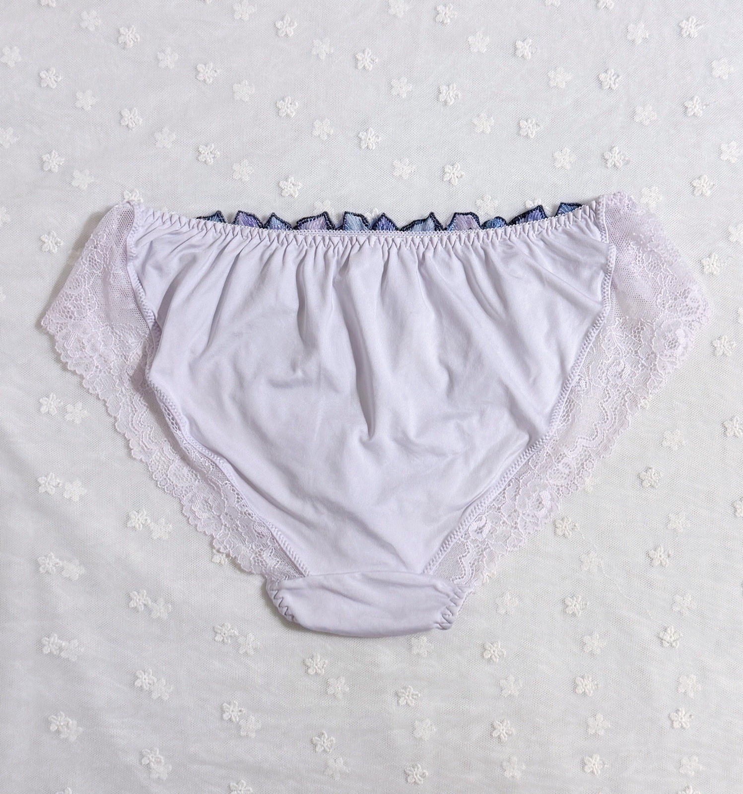 Set Of 4 US-M/JP-3L Japanese VTG Style Classic Floral Embroidery Nylon Panties