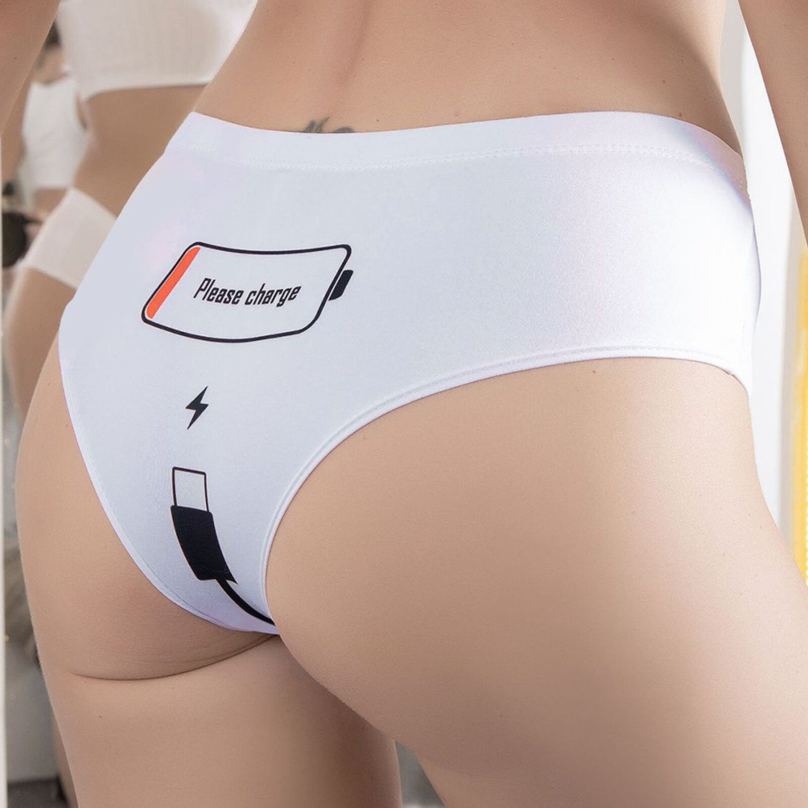 Women’s Letter Print Naughty Bikini Briefs Lingerie Cheeky Thong Panties Knicker