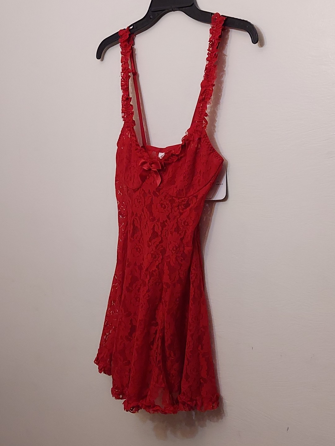 Lunaire True Red Lace Babydoll with Matching G-String Women’s Size Small NWT