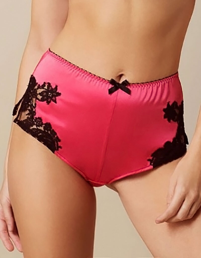 Agent Provocateur NAYELI Knicker M/3 NWT Pink & Black Orig. $505 RARE! Silk! [D]
