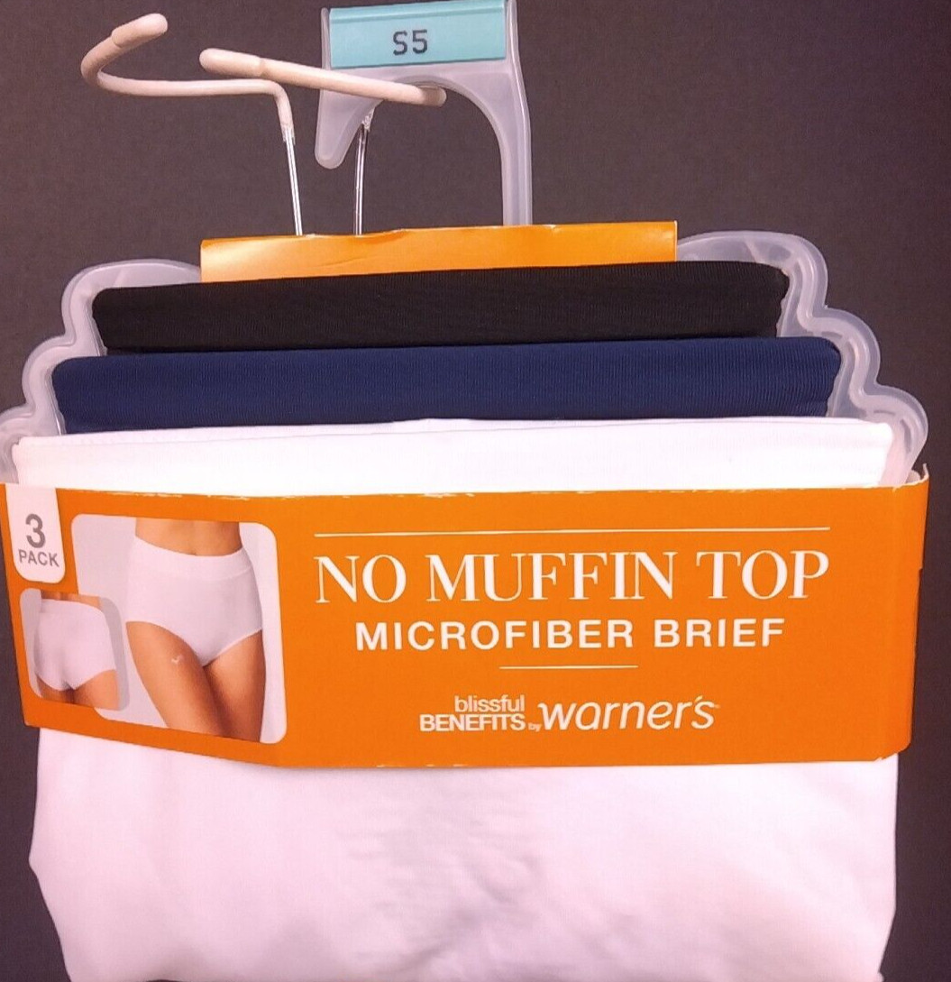 Blissful Benefits No Muffin Top Solid Microfiber Briefs Size S5 – New. (64)