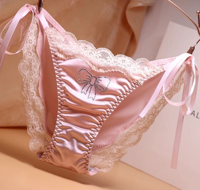 1/6 Pack Lot Womens Lady Sexy Satin Panties Lace Brief Undies Tie String Bikinis