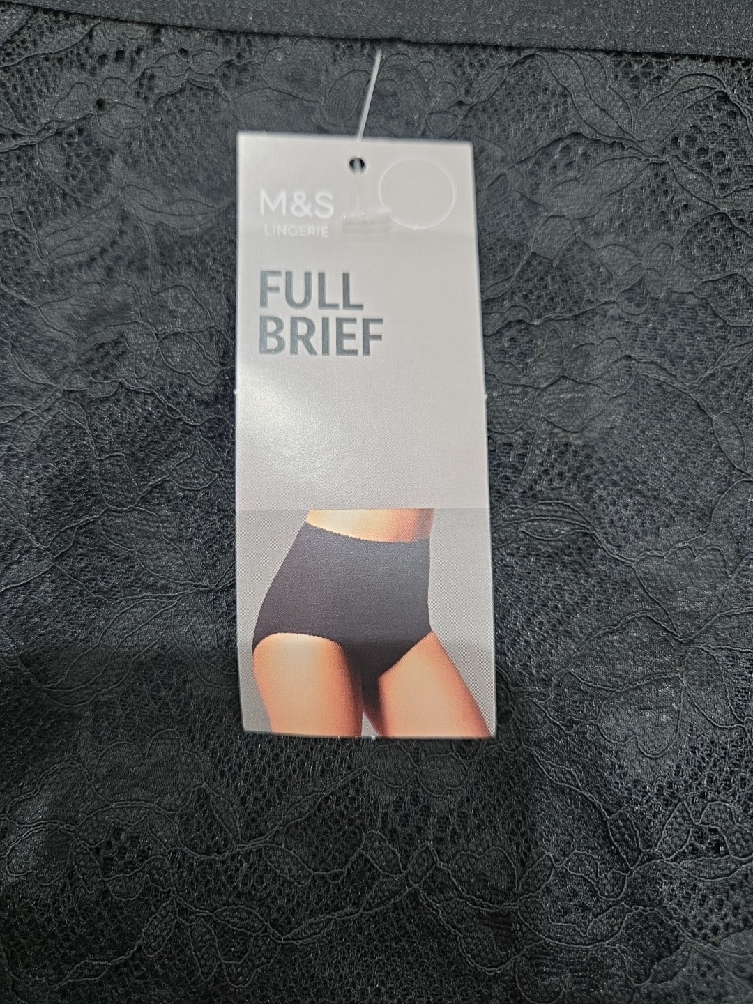 M&S 3pk Lace Full Briefs Knickers Size 22 BLACK