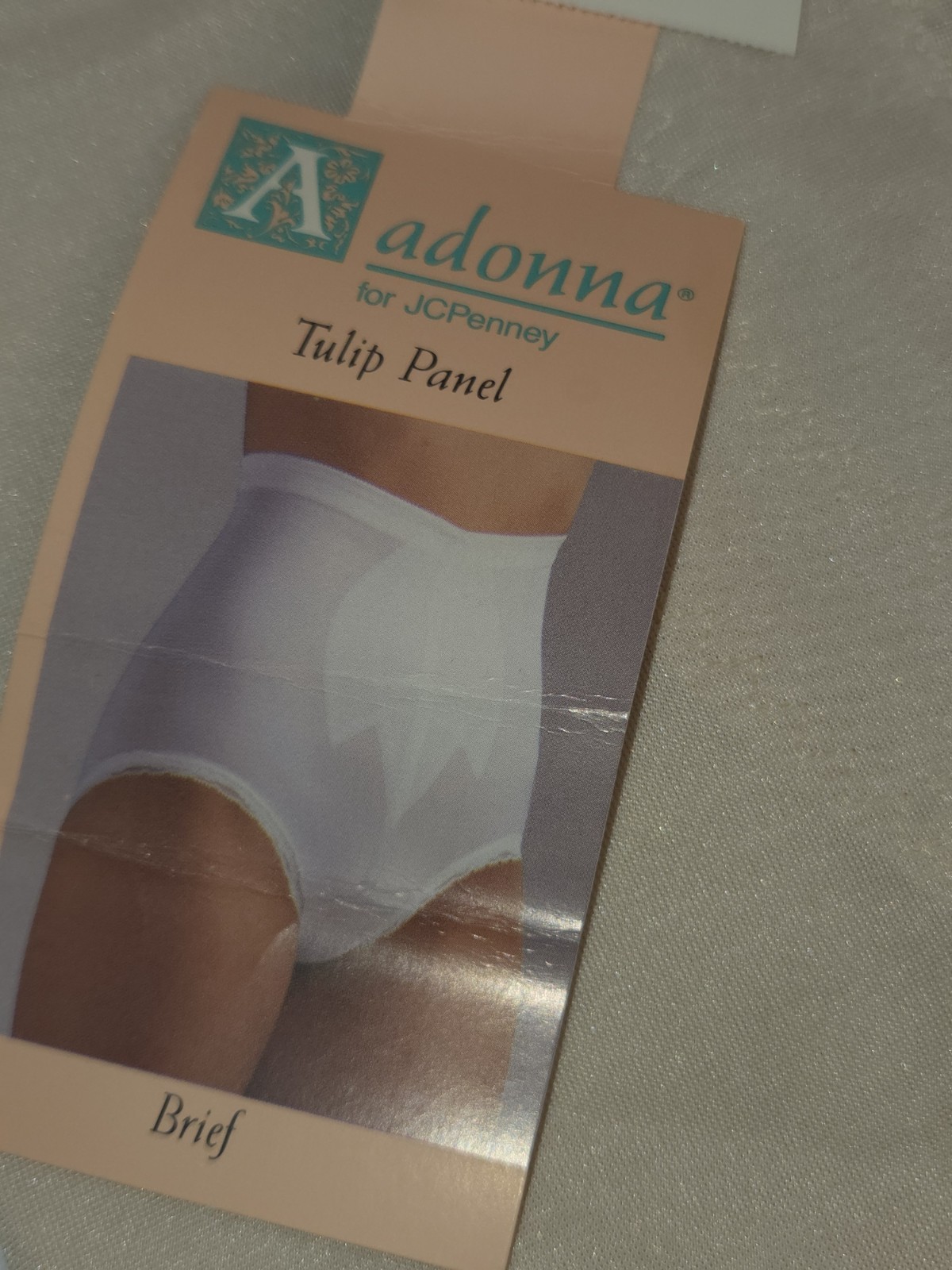 Vintage NWT Adonna Brief Size Small Jc Penney Panties Beige Tulip Panel
