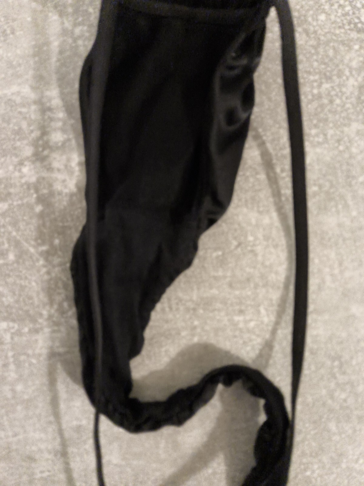 BNWOT Ann Summers Black Satin & Diamonte Trinket Thong Size 8-10
