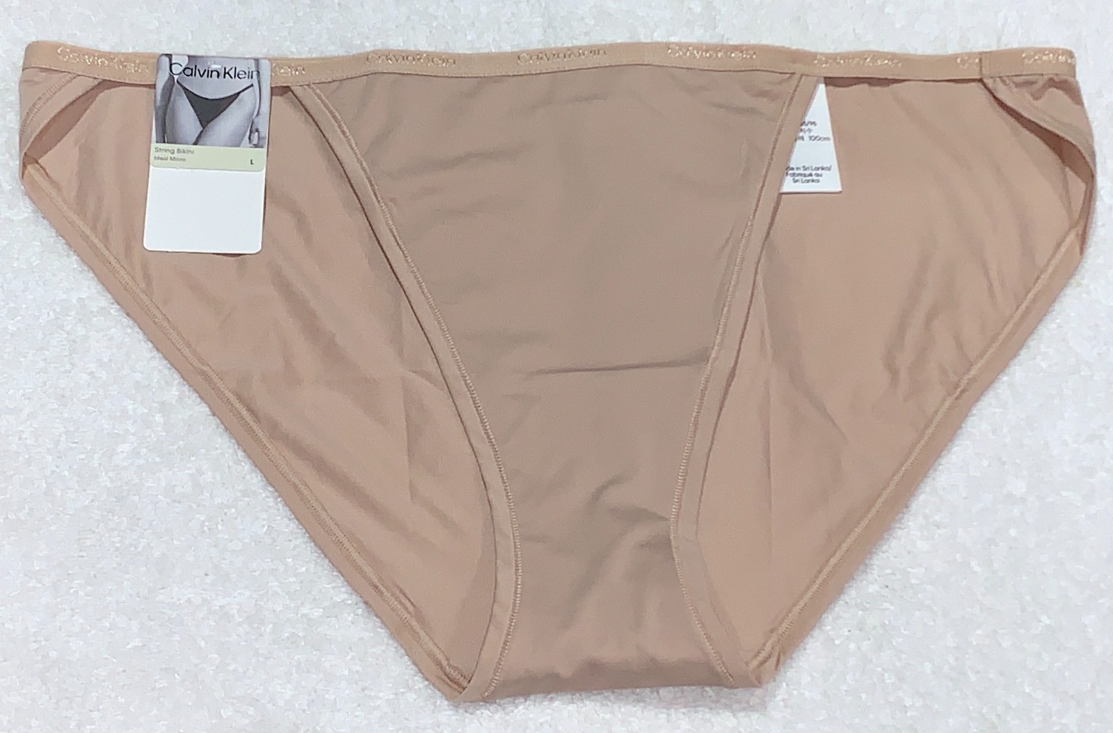 CALVIN KLEIN Ideal Stretch Micro Cedar Nude String Bikini Panty Womens S M L XL
