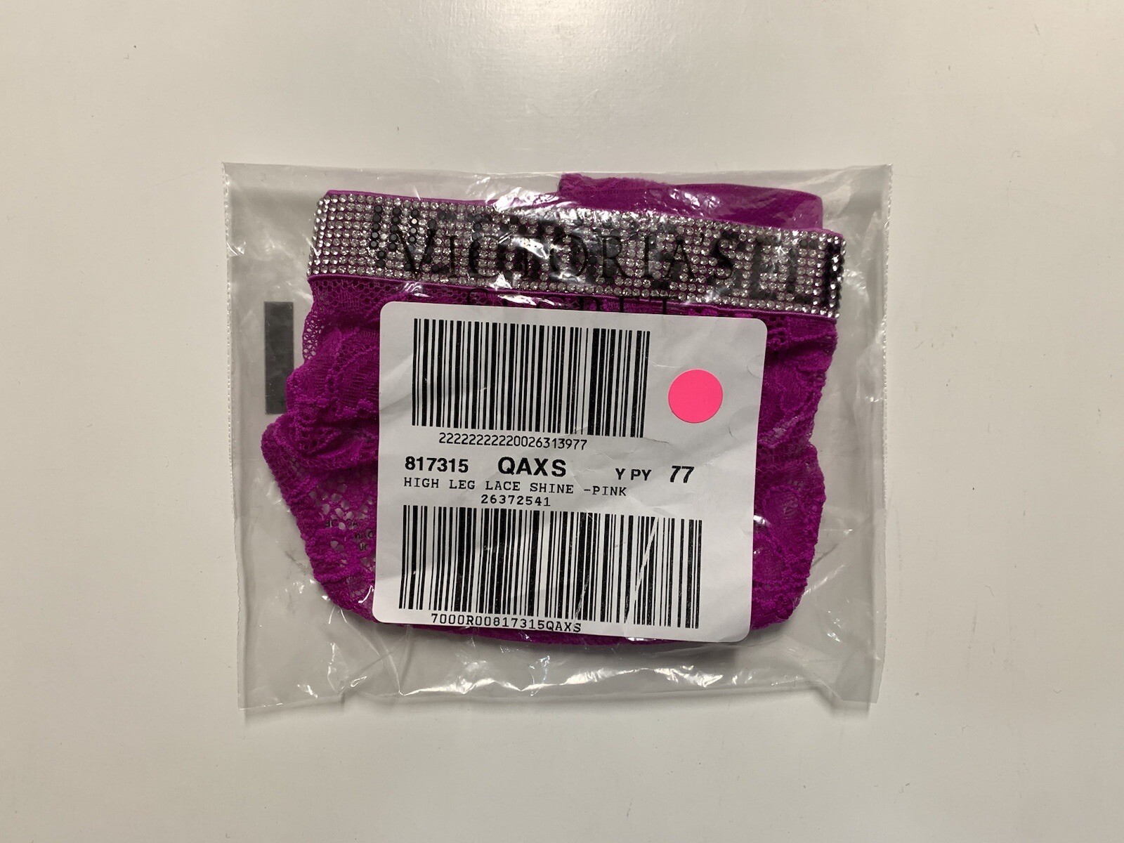 NEW Victoria’s Secret Very Sexy Shine Lace High Leg Thong Panty Fuchsia XS S