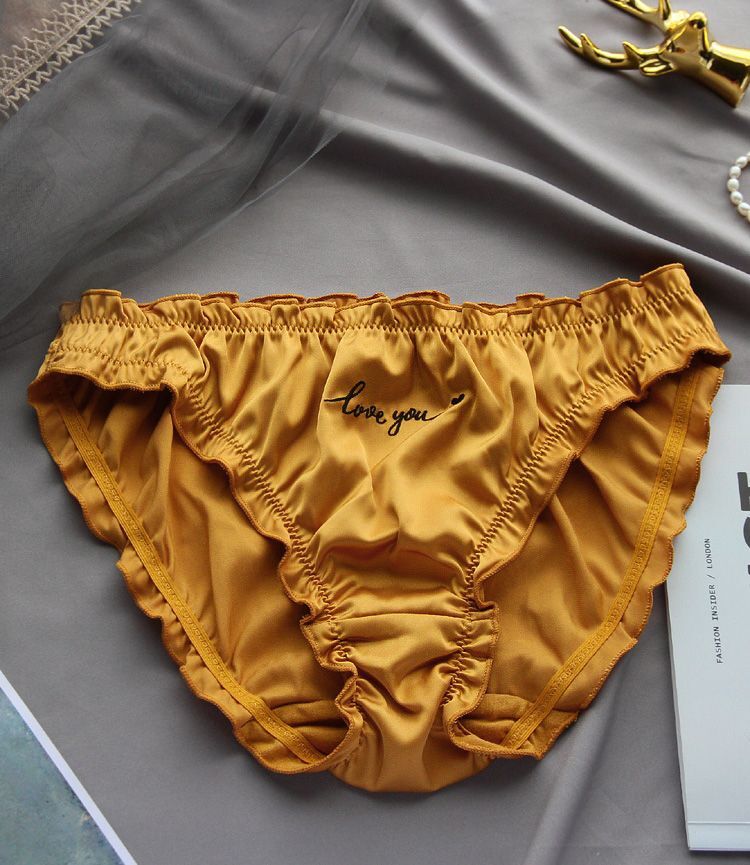 Embroidery Letter Panties -Breathable Cute Seamless Thong Solid Simple Underwear