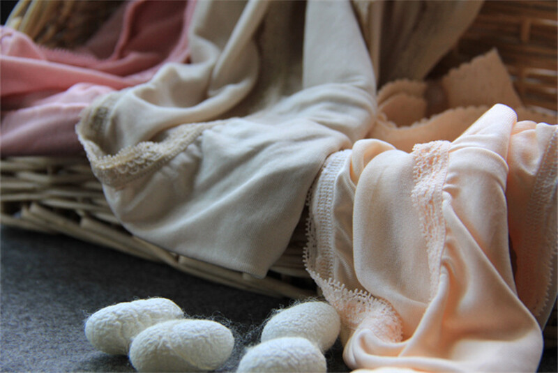 5 Pairs/lot Woman Knitted Silkworm Silk Briefs Knickers Panties Underdress L—XXL