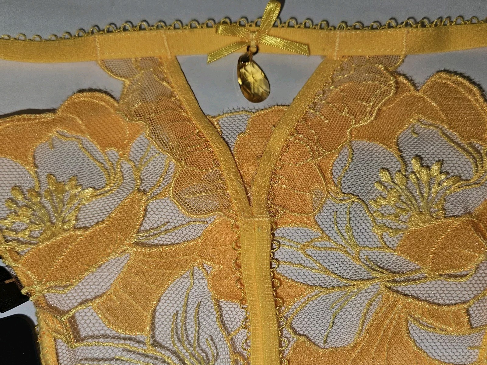 Honey Birdette MIA Yellow Floral Thong Extra Large XL Women’s Lingerie Valentine