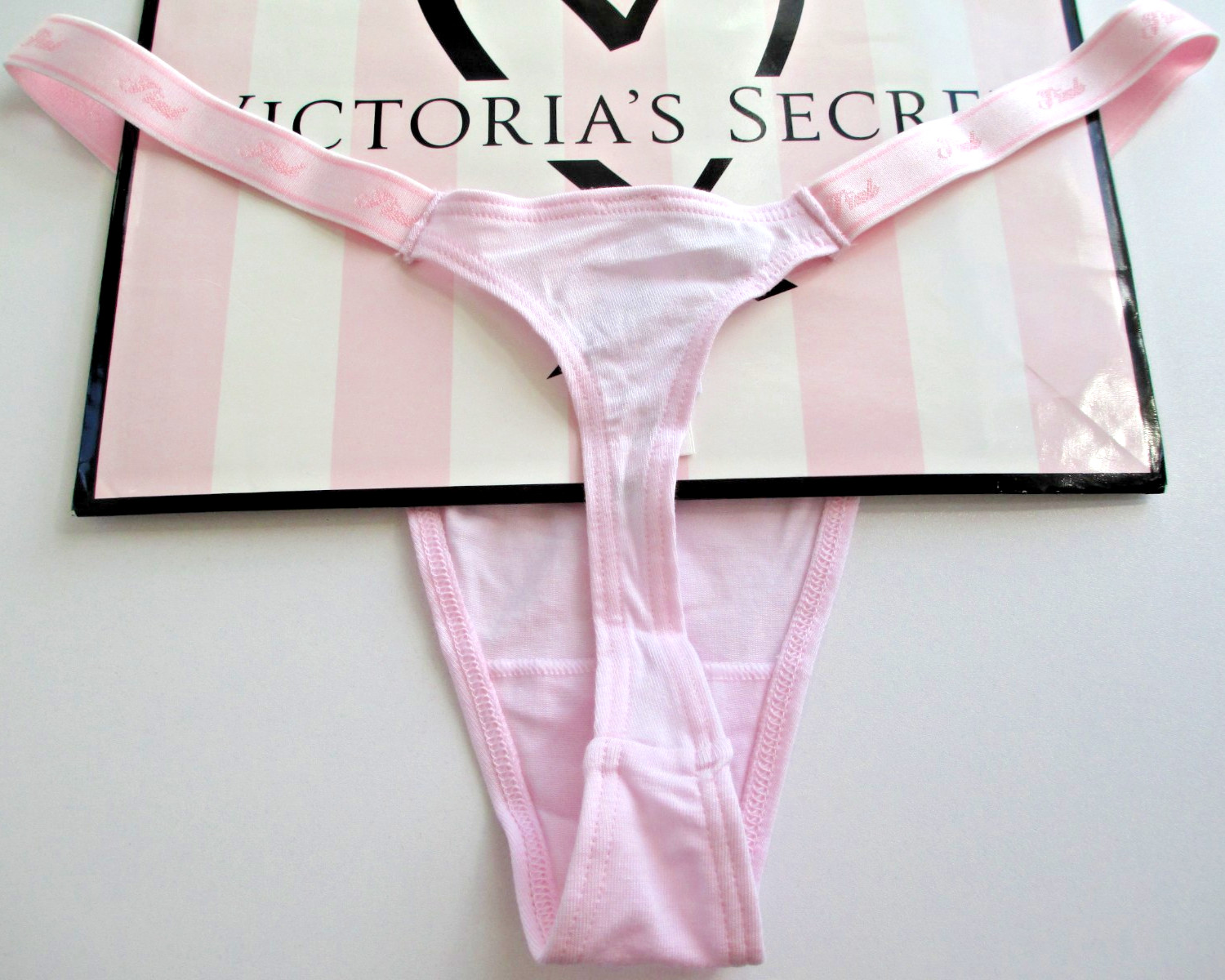 VICTORIA’S SECRET PINK Cotton High Leg Micro Thong Panty VS Pink Tulip S M L XL