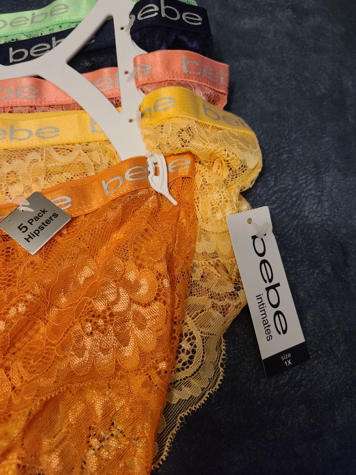 New Bebe 1x Lace 5 Pack Hipster Underwear