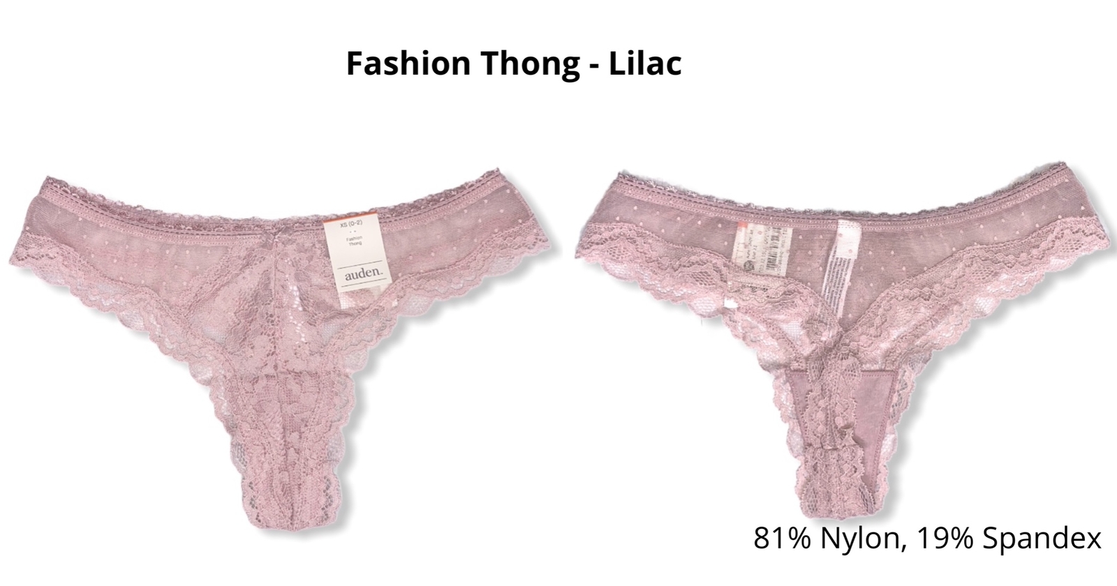 Women’s 5pk Assorted Styles & Colors Underwear – Auden – Size XS (0-2) – 390