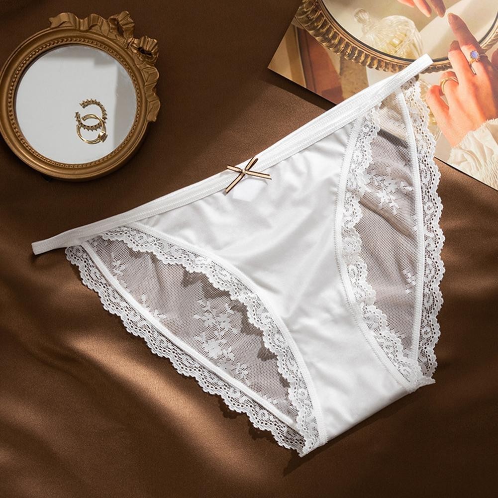 Quick Drying Satin Underwear for Women with Lace Thin Straps and Seamless Fit